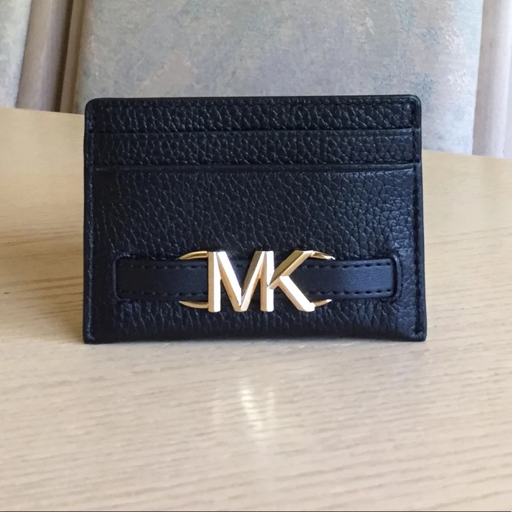Michael Kors Reed Black Leather Card Holder